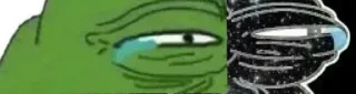 😂 Pepe the Frog Meme, Pepe, llorando, espacio, rana whatsapp sticker