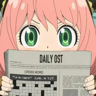 😶 Anya Forger Spy x Family DAILY OST
Fill in here? CHECK YET. Anya, Spy x Family, Anime, Jornal, Palavras cruzadas, Desenho animado whatsapp sticker