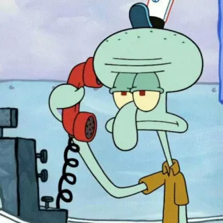 ⚓️ Squidward Tentacles SpongeBob SquarePants Dessin animé, Carlo Tentacule, Téléphone, Bob l'éponge, Télé telegram sticker