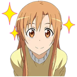 😵 Anime, Meisje, Glitter, Cartoon, Personage, Schattig telegram sticker