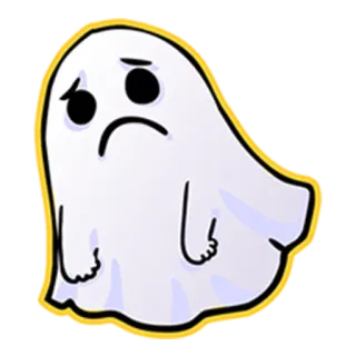 ️ fantôme, triste, dessin animé, effrayant, halloween, mignon, seul telegram sticker