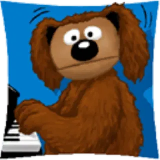 😐 dog, piano, brown, puppet, cartoon, animal telegram sticker