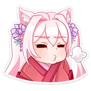 😓 Anime, Kawaii, Catgirl, Sticker, Fofo, Mangá telegram sticker