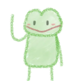 🙋‍♂️ sapo, verde, fofo, acenando, desenho animado, animal telegram sticker