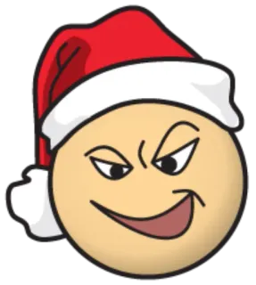🤪 Natale, Cappello da Babbo Natale, Emoji, Sorriso telegram sticker