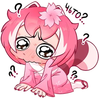🥺 OWO anime, chibi, cute, cartoon, pink, kawaii, expression telegram sticker