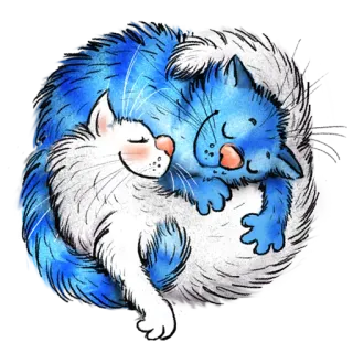 ☯️ gatto, animale, carino, cartone animato, dormire, animale domestico telegram sticker