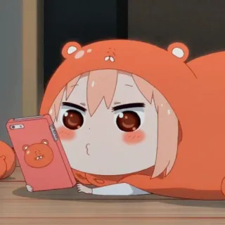 🥤 Anime, Mignon, Fille, Dessin animé, Umaru-chan, Chibi telegram sticker