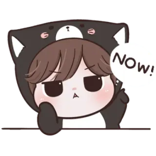 ☁️ NOW! lucu, kartun, beruang, sekarang, ekspresi whatsapp sticker