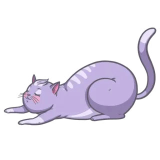 ☺️ cat, stretching, animal, cute, lilac, pet, domestic animal telegram sticker