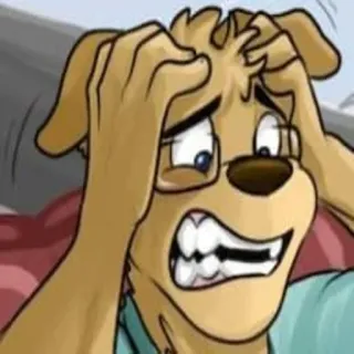 😱 dog, stressed, cartoon, furry, anxious whatsapp sticker