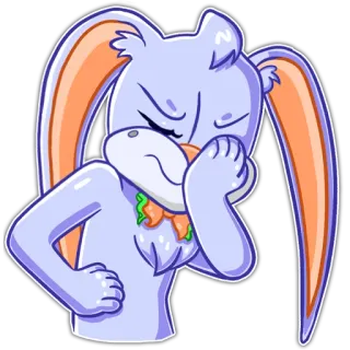 😒 кролик, заяц, мультик, животное, милый, иллюстрация, стикер telegram sticker