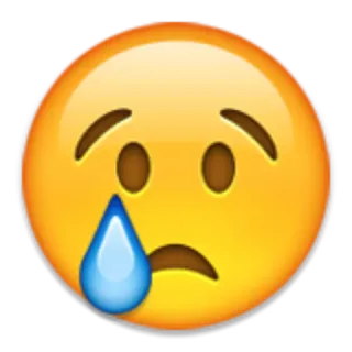 😢 Эмодзи, Грустный, Плачущий, Слеза, Лицо telegram sticker