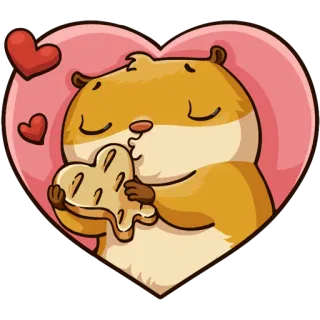 ❤ hamster, herz, liebe, tier, süß, sticker, cartoon telegram sticker