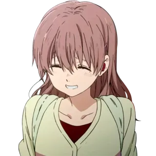 😁 Nishimiya Shouko A Silent Voice anime, garota, sorrindo, Shouko Nishimiya, A Silent Voice telegram sticker