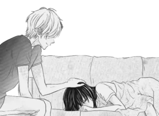 🥰 anime, manga, couple, romance, relationship, affection, drawing telegram sticker