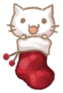 🤗 kucing, anak kucing, natal, kaus kaki, imut, hewan telegram sticker