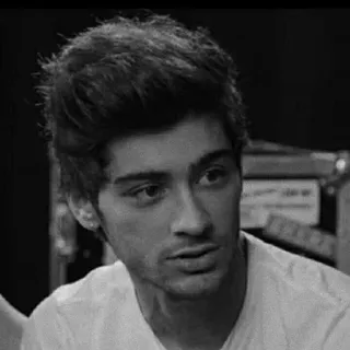 🖇 Zayn Malik 泽恩·马利克, 肖像, 名人, 歌手, 黑白 telegram sticker