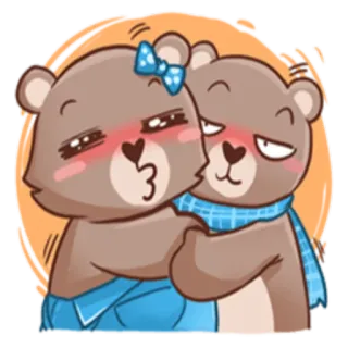 ❤️ 熊, 情侣, 卡通, 爱, 可爱, 动物 telegram sticker