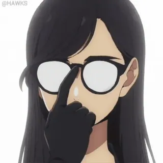 🧐 อนิเมะ, ผู้หญิง, แว่นตา, ถุงมือ telegram sticker