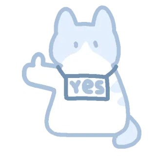 ☁️ yes chat, oui, affirmatif, animal, mignon, positif whatsapp sticker