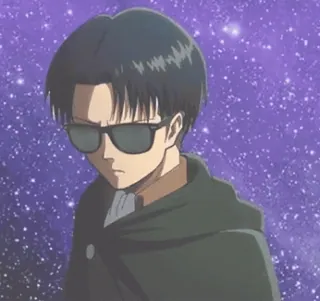 ๐ Levi Ackerman Attack on Titan anime, levi, attack on titan, glasses, cool telegram sticker