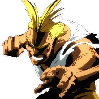 😠 All Might My Hero Academia anime, manga, hero, superhero, my hero academia telegram sticker