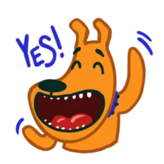 ☺️ YES! cachorro, sim, feliz, animado, desenho animado, animal telegram sticker