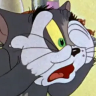 😥 Tom Tom and Jerry chat, dessin animé, expression, frustré, énervé telegram sticker