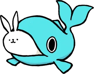 🐬 cartoon, animal, whale, rabbit, hybrid, cute telegram sticker