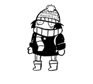 🔮 inverno, chapéu, cachecol, botas, desenho animado telegram sticker