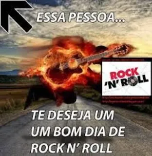 🌇 ESSA PESSOA...
TE DESEJA UM
UM BOM DIA DE
ROCK N' ROLL ร็อคแอนด์โรล, เพลง, กีตาร์, วันที่ดี, ทักทาย, ไฟ, เปลวไฟ telegram sticker