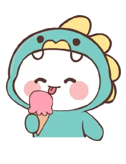 🍦 dinosaur, ice cream, cute, cartoon, sticker, dino, dessert telegram sticker