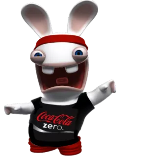 👋 Coca-Cola Zero rabbid, rabbit, coca-cola, advertisement, cartoon telegram sticker
