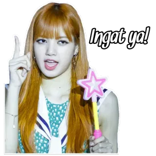 🐫 Lisa Ingat ya! K-pop, zanger, ster, toverstok, idool, wijzen, herinneren telegram sticker