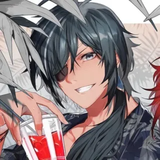 🌟 Kaeya Genshin Impact anime, fanart, Genshin Impact, Kaeya, bevanda, personaggio, maschio telegram sticker