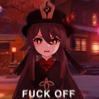 👻 Hu Tao Genshin Impact FUCK OFF 原神, 胡桃, 动漫, 游戏, 脏话, 冒犯 telegram sticker