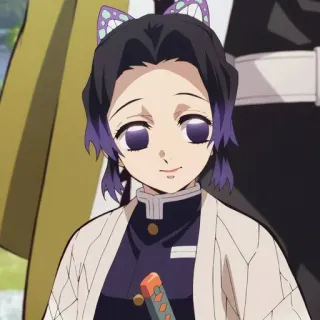 🙂 Shinobu Kocho Demon Slayer 애니메이션, 귀멸의 칼날, 시노부, 코쵸우, 나비, 기둥 telegram sticker