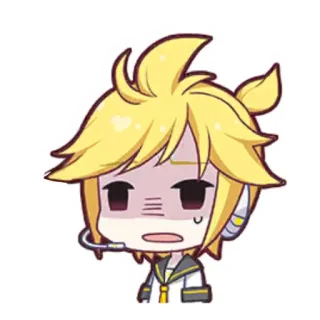 🎤 Len Kagamine vocaloid, anime, manga, chibi, kagamine len, süß telegram sticker