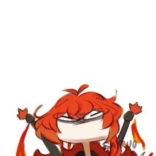 🐾 Diluc Genshin Impact Diluc, Genshin Impact, Anime, Video game, Fogo, Claymore, Personagem telegram sticker