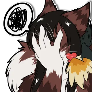 😡 cat, facepalm, anime, cute, reaction, distress, frustration telegram sticker