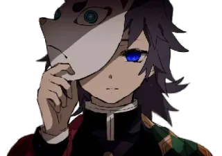 👹 Giyu Tomioka Demon Slayer Giyu Tomioka, Demon Slayer, Anime, Maske, Anime Charakter, Dämonenjäger, Japanische Animation telegram sticker