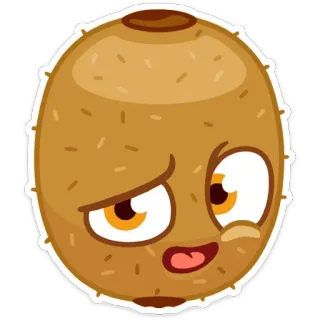 😕 kiwi, fruit, sticker, cartoon, emoji telegram sticker