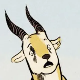 😨 Antilope, Tier, Cartoon, Wildtier, Hörner, überrascht telegram sticker