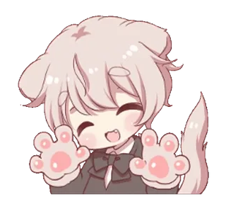 🐾 Anime, Chibi, Mignon, Chat, Personne, Kawaii, Joyeux telegram sticker