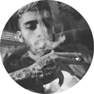 🚬 smoking, cigarette, tattoo, man, portrait telegram sticker