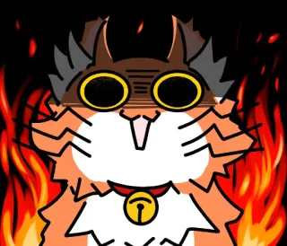 😠 Katze, Feuer, Teufel, Cartoon, Hölle whatsapp sticker