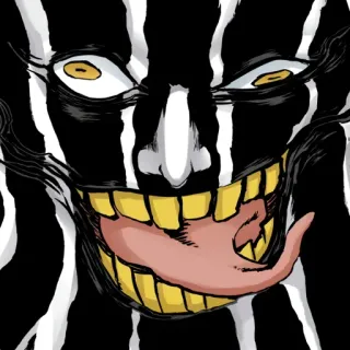 🌚 straszny, potwór, zęby, język, ilustracja, przerażający whatsapp sticker