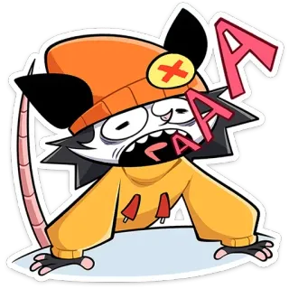 🗣 AAAA cartoon, rat, kat, grappig, uitdrukking, boos telegram sticker