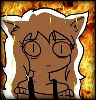 😶 cartoon, anime, sad, catgirl telegram sticker